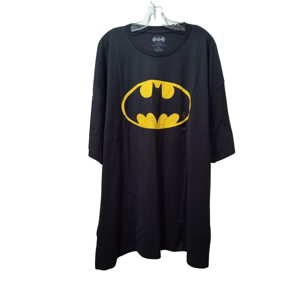 Batman Logo T-Shirt Men’s 4XL Black Yellow DC Comics Graphic Tee